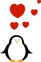 pingouin amoureux, illustration, vecteur sur fond blanc