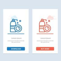 vaporisateur de nettoyage de flacon aérosol bleu et rouge téléchargez et achetez maintenant le modèle de carte de widget web vecteur