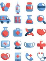 ensemble d'icônes de santé, illustration, vecteur sur fond blanc.