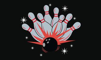 conception d'illustrations svg de bowling. vecteur