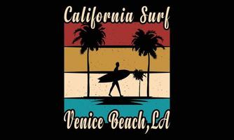 californie surf plage de venise, illustration de conception de t-shirt la. vecteur