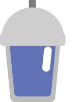boisson bleue à emporter, illustration, vecteur, sur fond blanc. vecteur