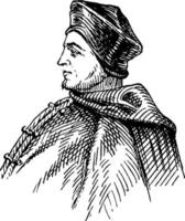 cardinal thomas wolsey, illustration vintage vecteur