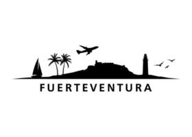 île espagnole de fuerteventura en europe. paysage d'horizon vecteur