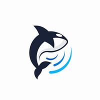 cercle sautant logo animal orque vecteur