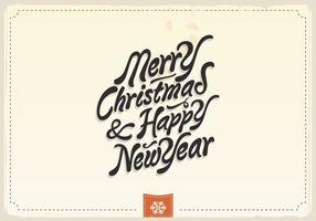 Merry Christmas & Happy New Year Vintage Vector