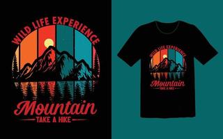 conception de t-shirt de montagne d'expérience de la vie sauvage vecteur