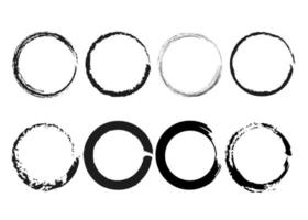 ensemble de collection de pinceaux cercle enso zen noir. illustration de logo vectoriel isolé sur fond blanc