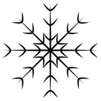 dessin abstrait d'un flocon de neige ajouré dans un style minimaliste. dessin au trait. icône. isoler vecteur