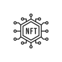 icône de ligne de technologie nft. vecteur de symbole de jeton non fongible.