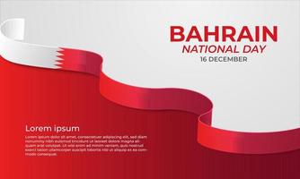 modèle de bannière de célébration de la fête nationale de bahreïn avec ruban vecteur
