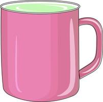 tasse rose, illustration, vecteur sur fond blanc.