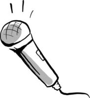 dessin de microphone, illustration, vecteur sur fond blanc.