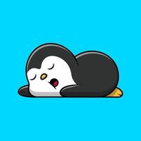 illustration d'icônes vectorielles de dessin animé de sommeil de pingouin mignon. concept de dessin animé plat. adapté à tout projet créatif. vecteur