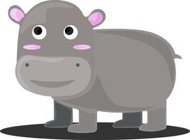 hippopotame, illustration, vecteur sur fond blanc.