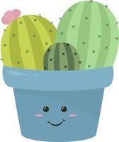 Cactus en pot , illustration, vecteur sur fond blanc