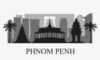 silhouette de phnom penh. vecteur