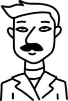 homme plus âgé avec moustache, illustration, sur fond blanc. vecteur