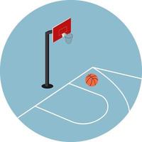 terrain de basket, illustration, vecteur sur fond blanc.