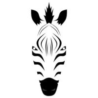 illustration vectorielle d'une tête de zèbre sur fond blanc. idéal pour les logos et affiches de zoo, les animaux. vecteur