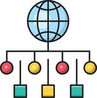 illustration vectorielle de réseau mondial sur fond. symboles de qualité premium. icônes vectorielles pour le concept et la conception graphique. vecteur