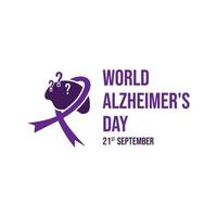 illustration de l'icône vectorielle de la journée mondiale de la maladie d'alzheimer vecteur