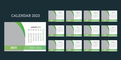 calendrier de bureau 2023 vecteur