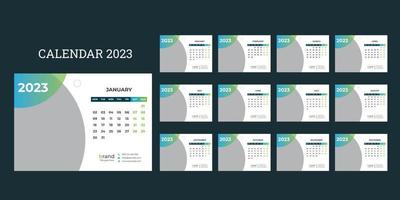 calendrier de bureau 2023 vecteur