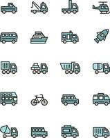 pack d'icônes de transport, illustration, vecteur sur fond blanc.