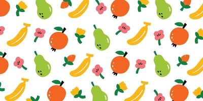 composition de fruits à la mode dans un style naïf pour une conception d'illustration de fond mignon. fond d'écran nature dans un style dessiné à la main vecteur