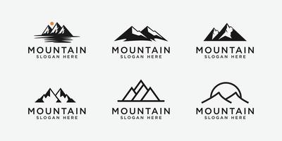 ensemble de modèle de conception de vecteur de logo de montagne
