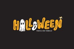 astuce d'halloween ou typographie de menace vecteur