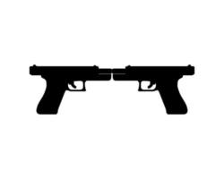 silhouette de pistolet pour logo, pictogramme, site Web ou élément de conception graphique. illustration vectorielle vecteur