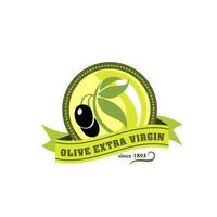 icône vectorielle étiquette de produit extra vierge d'huile d'olive vecteur