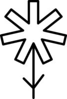 fleur blanche à sept pétales, illustration, vecteur sur fond blanc.