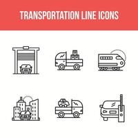 icônes de ligne de transport vecteur