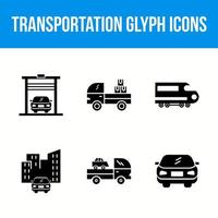 ensemble d & # 39; icônes de glyphe de transport vecteur