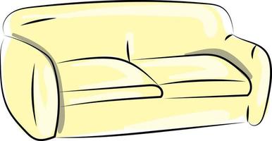 canapé jaune, illustration, vecteur sur fond blanc.