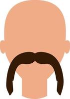 homme avec de très longues moustaches, illustration, vecteur, sur fond blanc. vecteur