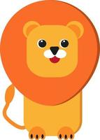 Lion orange, illustration, vecteur sur fond blanc.