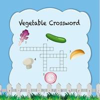 un modèle de mots croisés de légumes vecteur