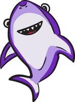 requin violet, illustration, vecteur sur fond blanc.