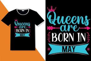 expression populaire que les reines sont nées dans des conceptions de t-shirt vecteur