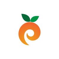 logo de fruits orange vecteur