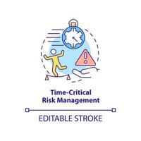 icône de concept de gestion des risques critiques dans le temps. hiérarchiser les dangers idée abstraite illustration en ligne mince. impact mesurable. dessin de contour isolé. trait modifiable. vecteur