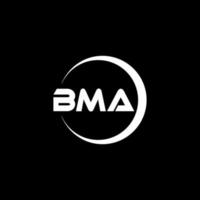 création de logo de lettre bma en illustration. logo vectoriel, dessins de calligraphie pour logo, affiche, invitation, etc. vecteur