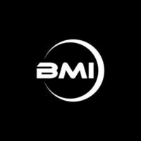 création de logo de lettre bmi dans l'illustration. logo vectoriel, dessins de calligraphie pour logo, affiche, invitation, etc. vecteur