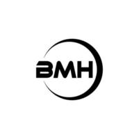 création de logo de lettre bmh en illustration. logo vectoriel, dessins de calligraphie pour logo, affiche, invitation, etc. vecteur