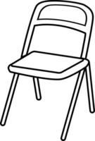 chaise simple, icône illustration, vecteur sur fond blanc