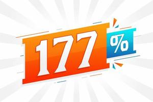 177 promotion de bannière de marketing à prix réduit. Conception promotionnelle de 177 % des ventes. vecteur